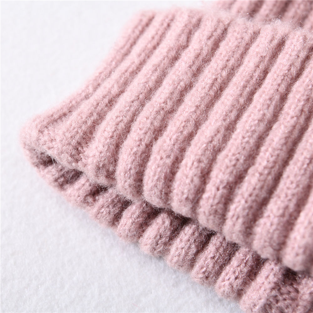 New Cute Kids Toddlers Soft Warm Wholesale Striped Cuffed Winter Knitted Beanie for Baby
