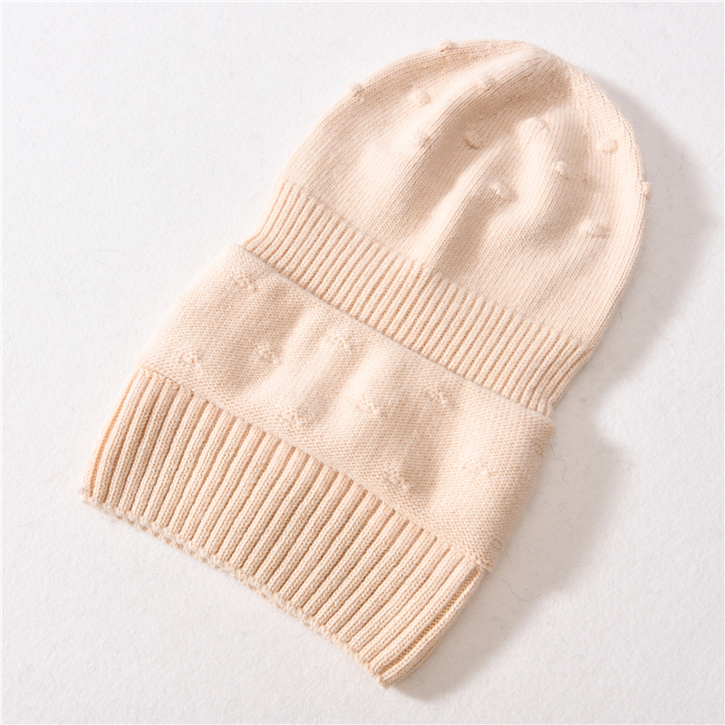 Women Solid Color Fashion Autumn Winter Plain Beanie Ski Cashmere Wool Knitted Casual Beanie Skull Cap
