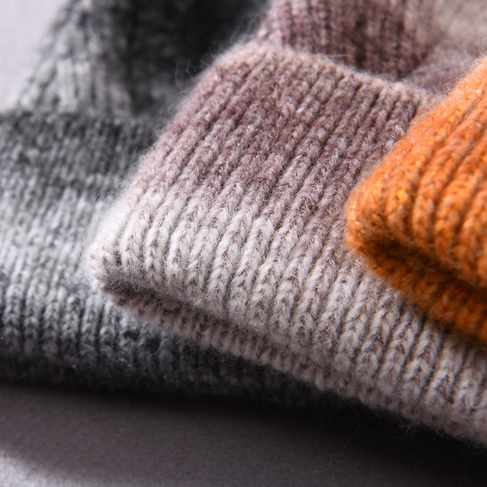 Custom Wool Cable Ribbed Knit Beanie Winter Hat Fashion Ladies Multi Color Women Winter Tie Dye Beanie Hats
