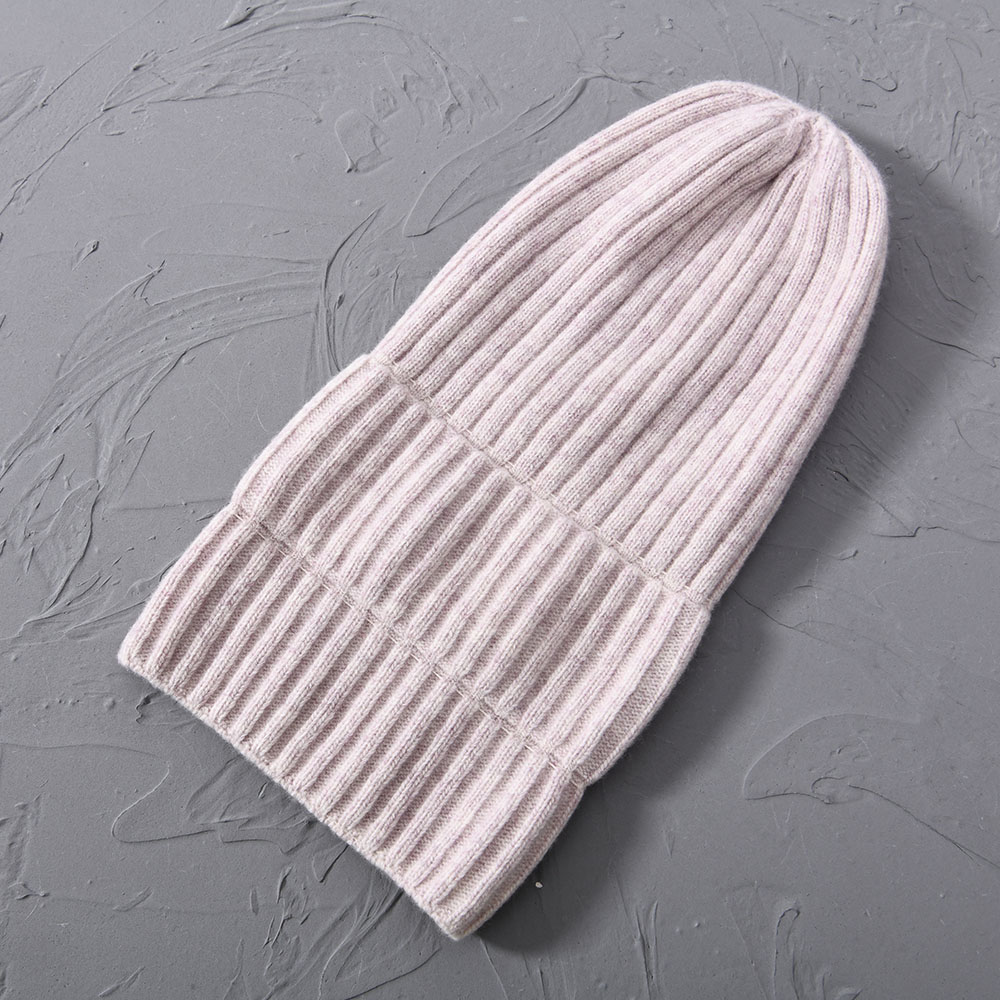 Wholesale 100% Wool Soft Knitted Cap Customize Adult Striped Cuffed Warm Winter Unisex Thick Wool Chunky Knit Beanie