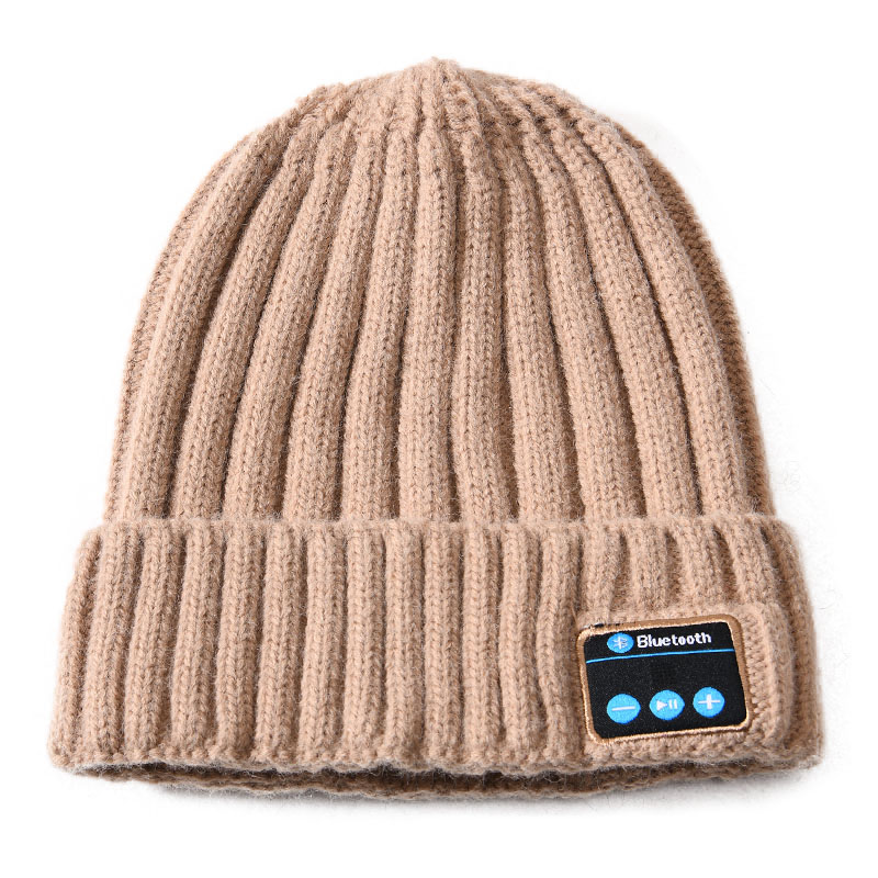 Wholesale Winter Acrylic beanie Knitted Hats Unisex Thick Warm Bluetooth Music Knitted Beanie Hat 