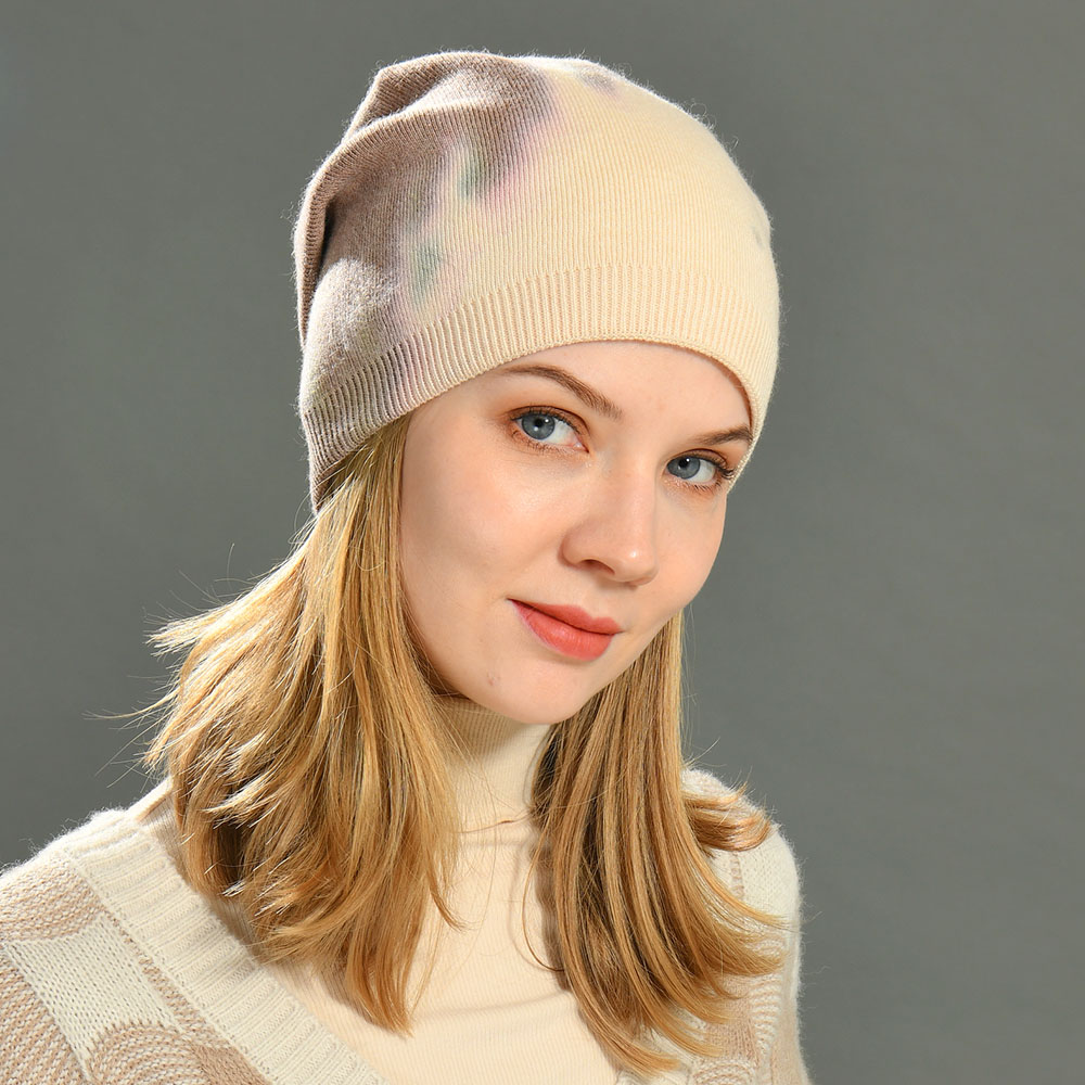 Factory Wholesale Custom Knitted Beanie Hat Women Winter Hat Wholesale Plain Tie Dye Beanie