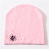 Winter Autumn Spring Soft Angora Wool Knitted Female Winter Hats Plain Rhinestone Blank Pink Beanie Hat