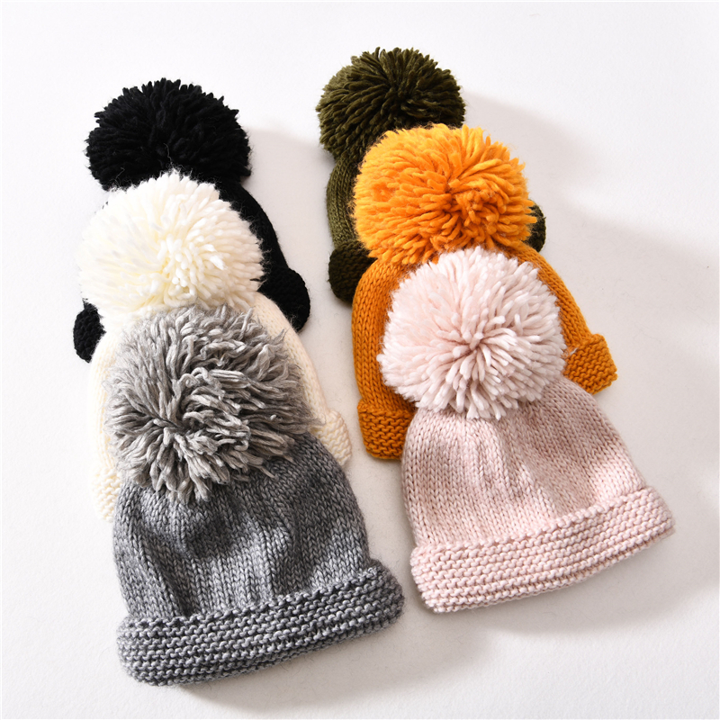 Wholesale Winter Chunky Bobble Cable Warm Beanie Hat Braid Cute Women Winter Knit Beanie Bulk
