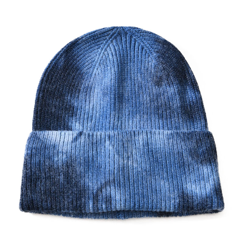 Winter High Quality Female Warm Soft Tie Dye Hats Beanies Women Strip Knitted Tie Dye Beanies