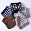 High Quality Cashmere Knitted Beanie Plaid Double Layer Warm Unisex Winter Beanies with Custom Logo