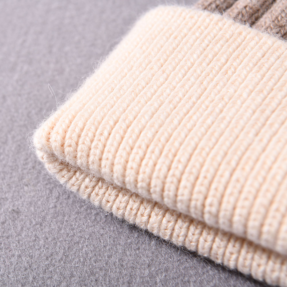 Designer Cute Baby Hat High Quality Angora Knitted Solid Color Striped Thick Warm Chunky Knit Kids Beanies