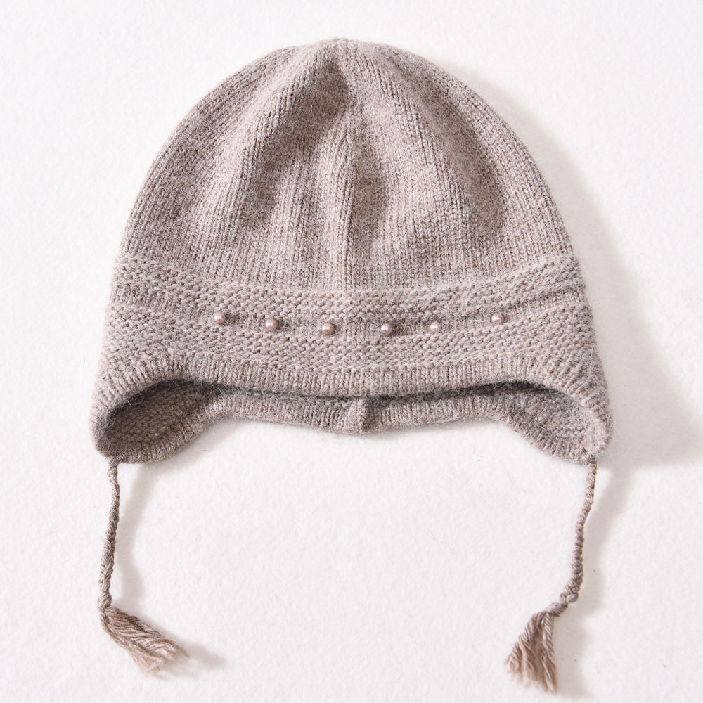 Unisex Wholesale Earflap Cute Braid Baby Winter Plain Custom Label Kids Beanie