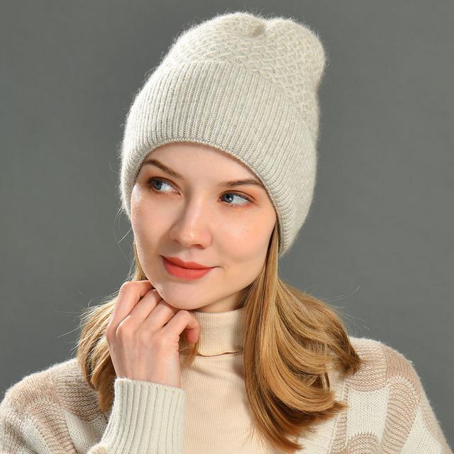 Wholesale Blank Winter Beanies High Quality Soft Warm Waffle Unisex Cashmere Wool Knit Beanie