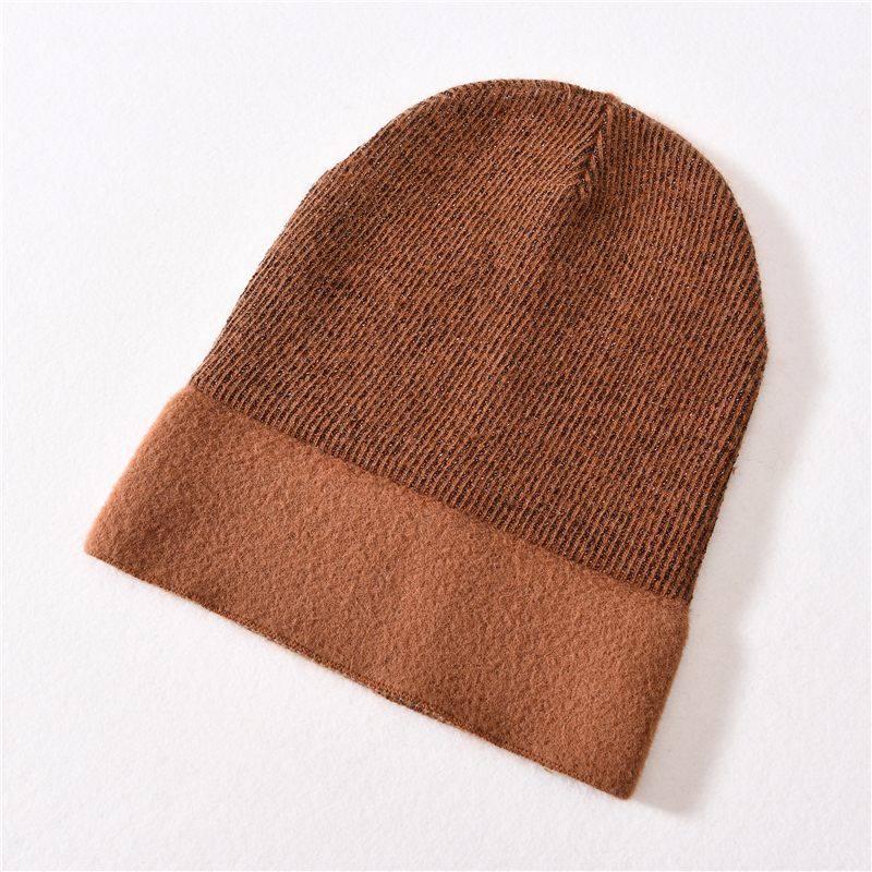 Hot Sale Winter Angora Blend Beanie Hats Bright Silk Custom Wholesale Adult Knit Beanie hats 