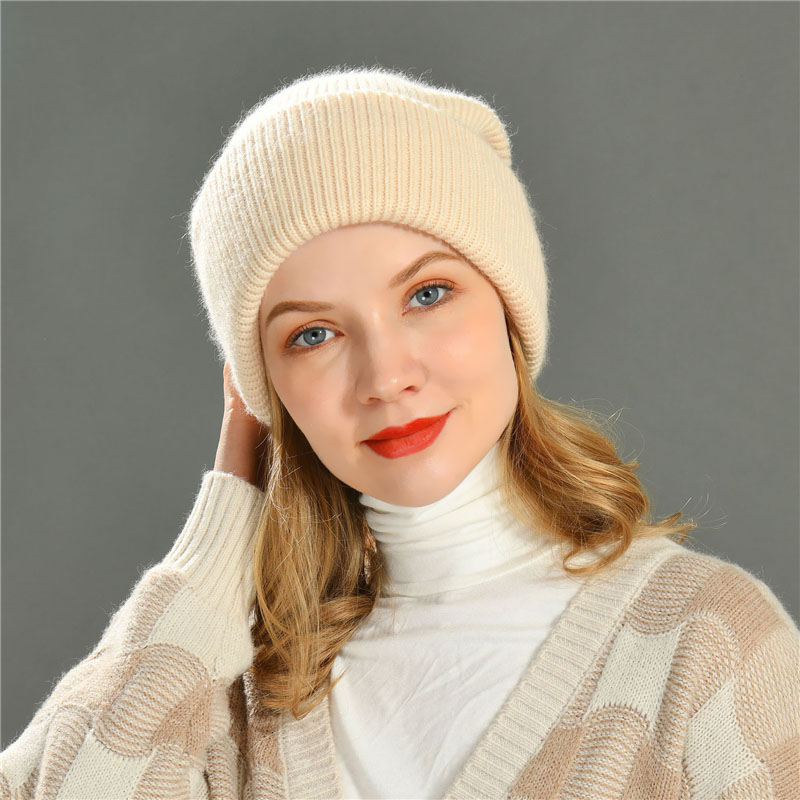 New Unisex Soft Warm Stretchy Beanie Winter Striped Wholesale Chunky Thick Cuffed Beanie Hats 