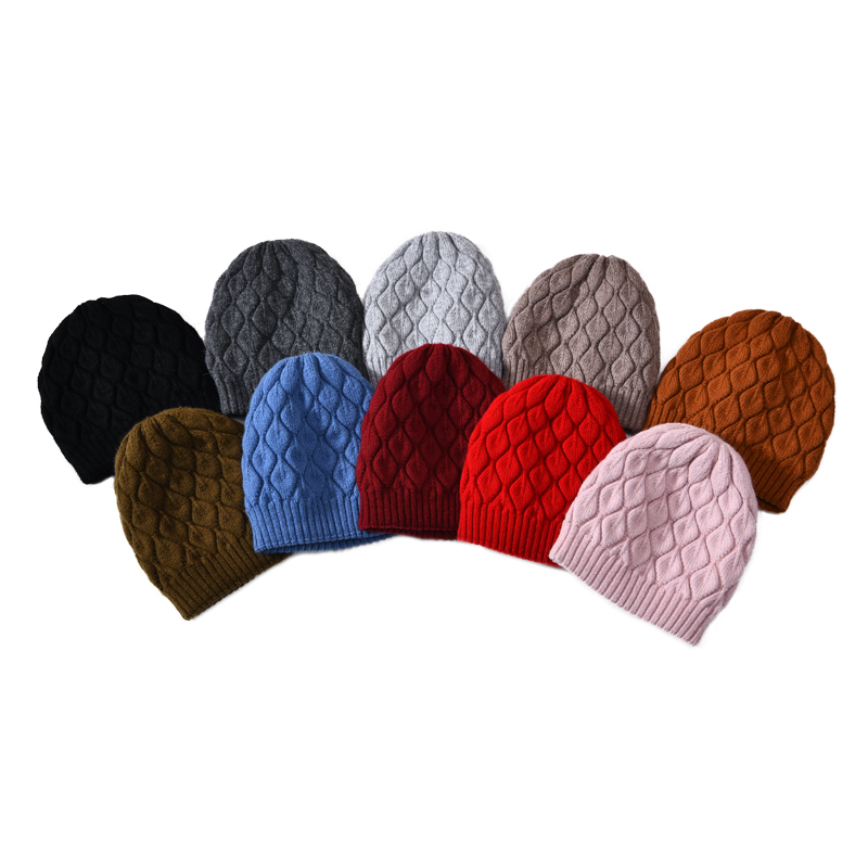 New Fashion Big Real Fur Pom Pom Ball Beanie Hat Women Winter Wholesale Angora Knitted Beanie Hat 