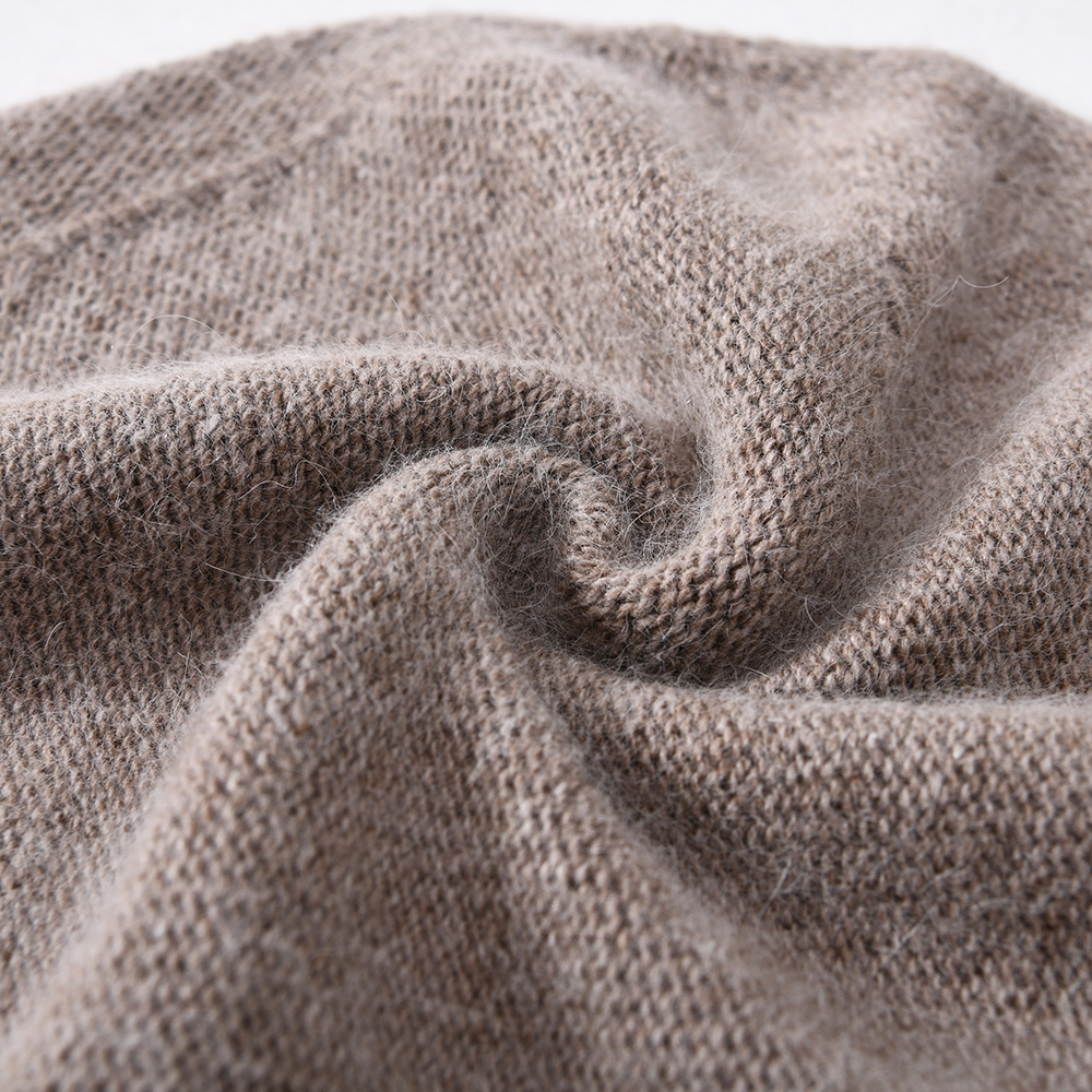 High Quality Long Hair Thick Warm Wool Blend Beanie Hat Simple Plain Beanie Winter Wholesale Slouch Angora Beanie