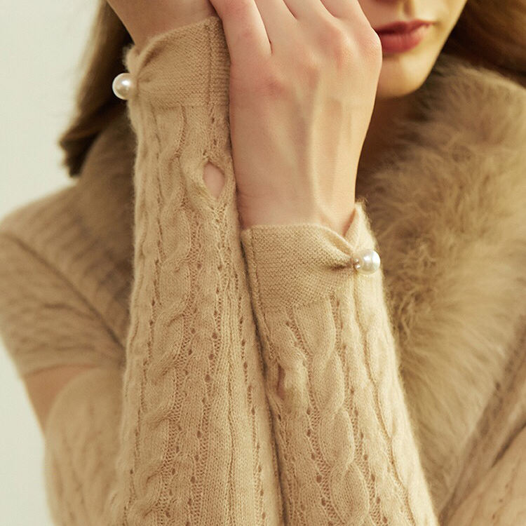 Stretch Elastic Custom Women 100% Cashmere Half Finger Mittens Wholesale Luxury Winter fingerless 100% cashmere woman gloves