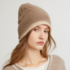 Blank Custom Logo Plain Knit Hat Lightweight Elastic Skully Patchwork Color Warm Unisex 100% Cashmere Beanie