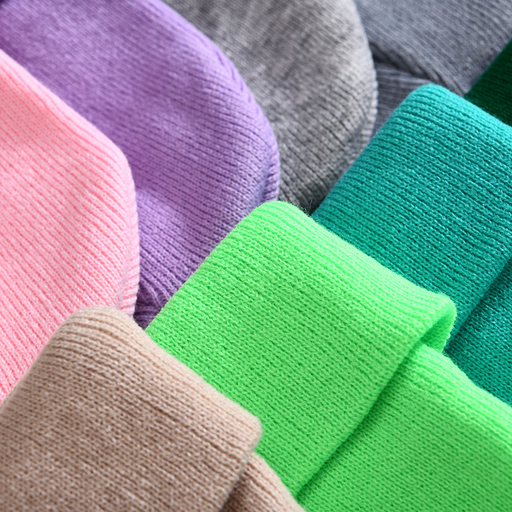 Children's Knitted Beanie 1-5 Years Old Autumn Winter Fashion Pure Candy Color Kids Beanie