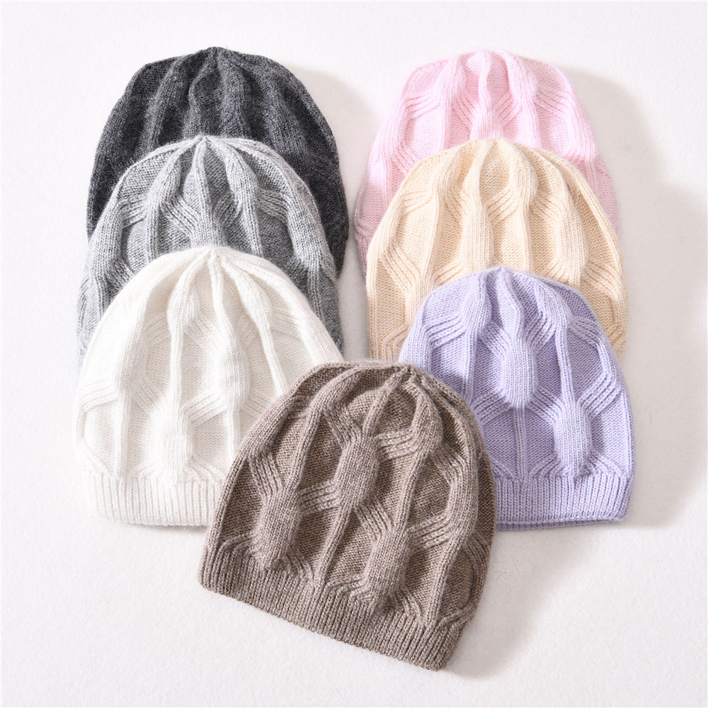 Cute Soft Warm Knitted Hats Bright Silk Double Layer Thick Winter Kids Baby Warm Beanies