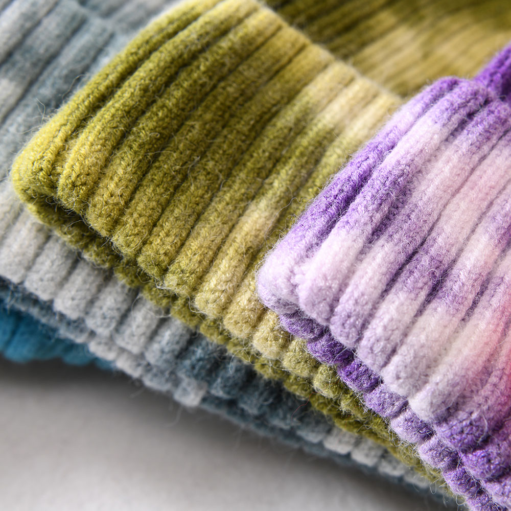 Factory wholesale New Fashion Female Soft Tie Dye Hats Beanies Women Winter Knitted Tie Dye Beanies