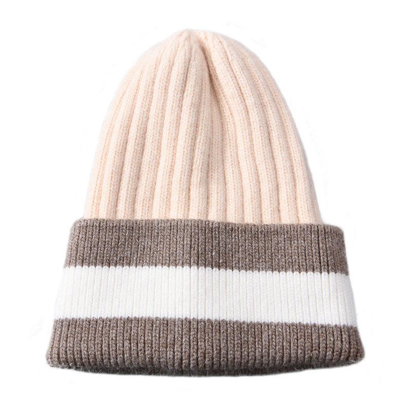 Wholesale Winter Custom Knit angora Cable Hat with Fur Ball Bobble Colors Blank Unisex Stripped Knitted Beanie Hats
