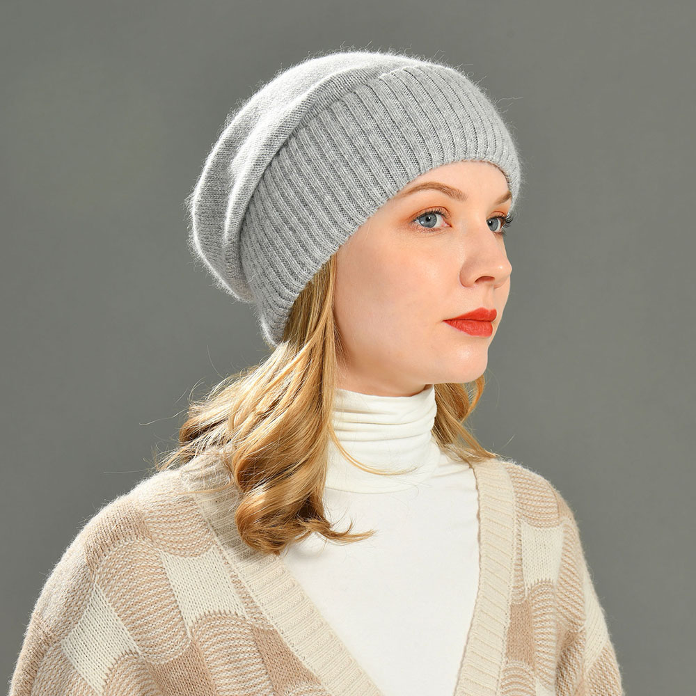 Wholesale High Quality Angora Winter Hat Running Sports Autumn Spring Slouchy Custom Skull Beanies 