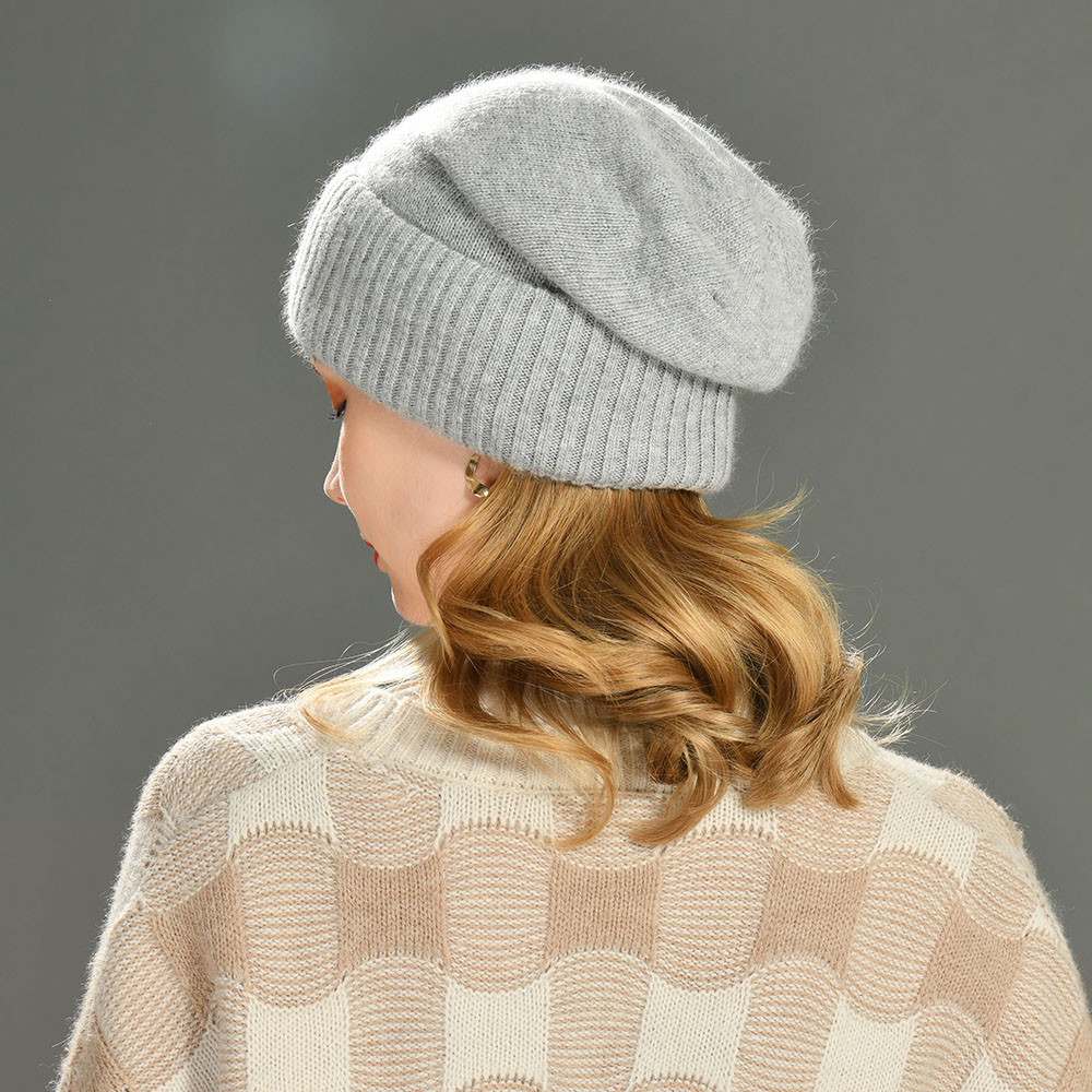 Wholesale High Quality Angora Winter Hat Running Sports Autumn Spring Slouchy Custom Skull Beanies 