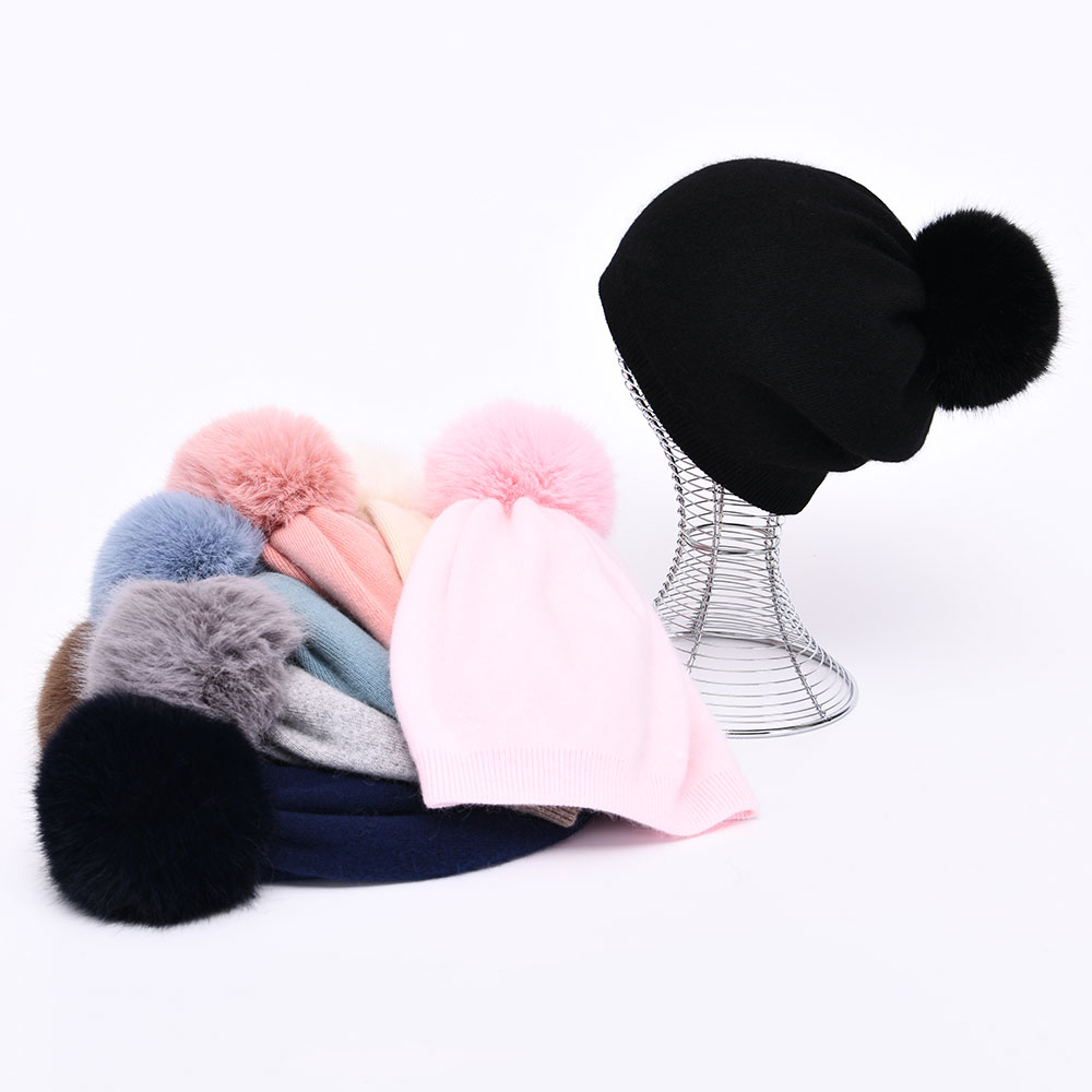 Outdoor Slouch Running Custom Beanie Hat Plain Wholesale Double Layer Thick Warm Winter Hats