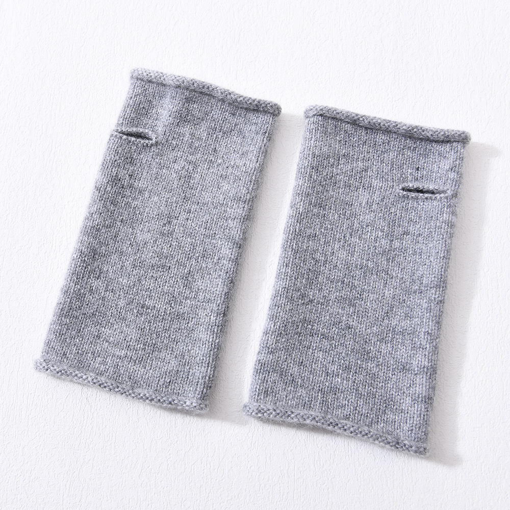 Wholesale Soft Full Finger Mittens Elastic Custom Logo Lightweight Women 100% Pure Cashmere Knit Gloves Winter Warm