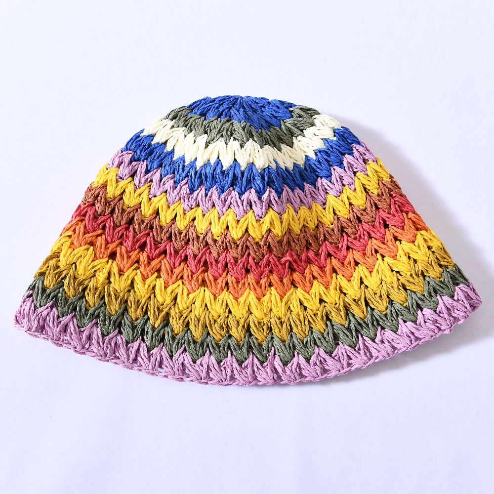 Foldable Paper Straw Wide Brim Sun Fisherman Hat