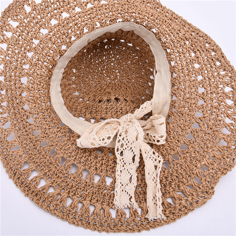 Women Summer Beach Floppy Custom Straw Hat Wide Brim Sun Fisherman Hat