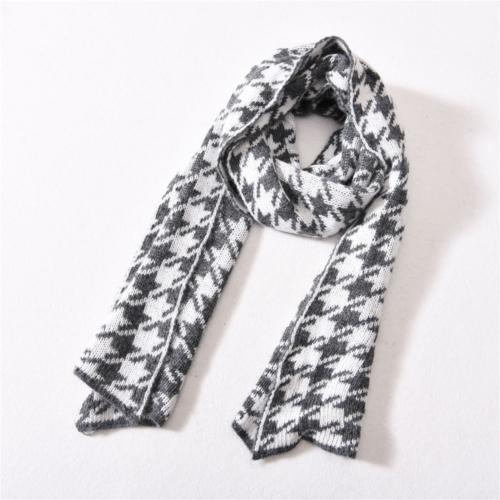 Luxury Thick Shawl Knitted Winter Scarves Ladies Plaid Women Cashmere Wool Knitting Scarf