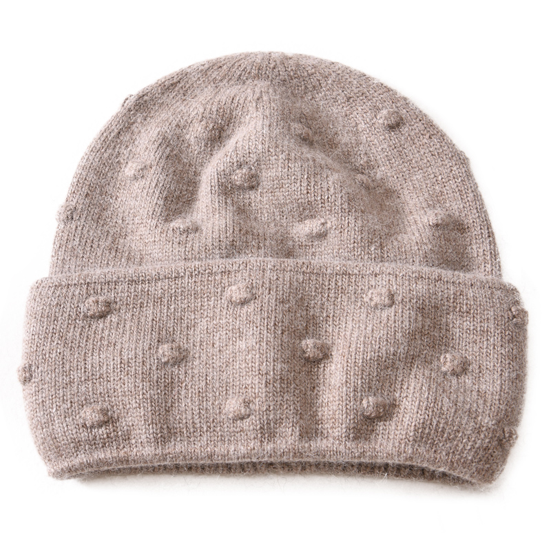 Women Solid Color Fashion Autumn Winter Plain Beanie Ski Cashmere Wool Knitted Casual Beanie Skull Cap