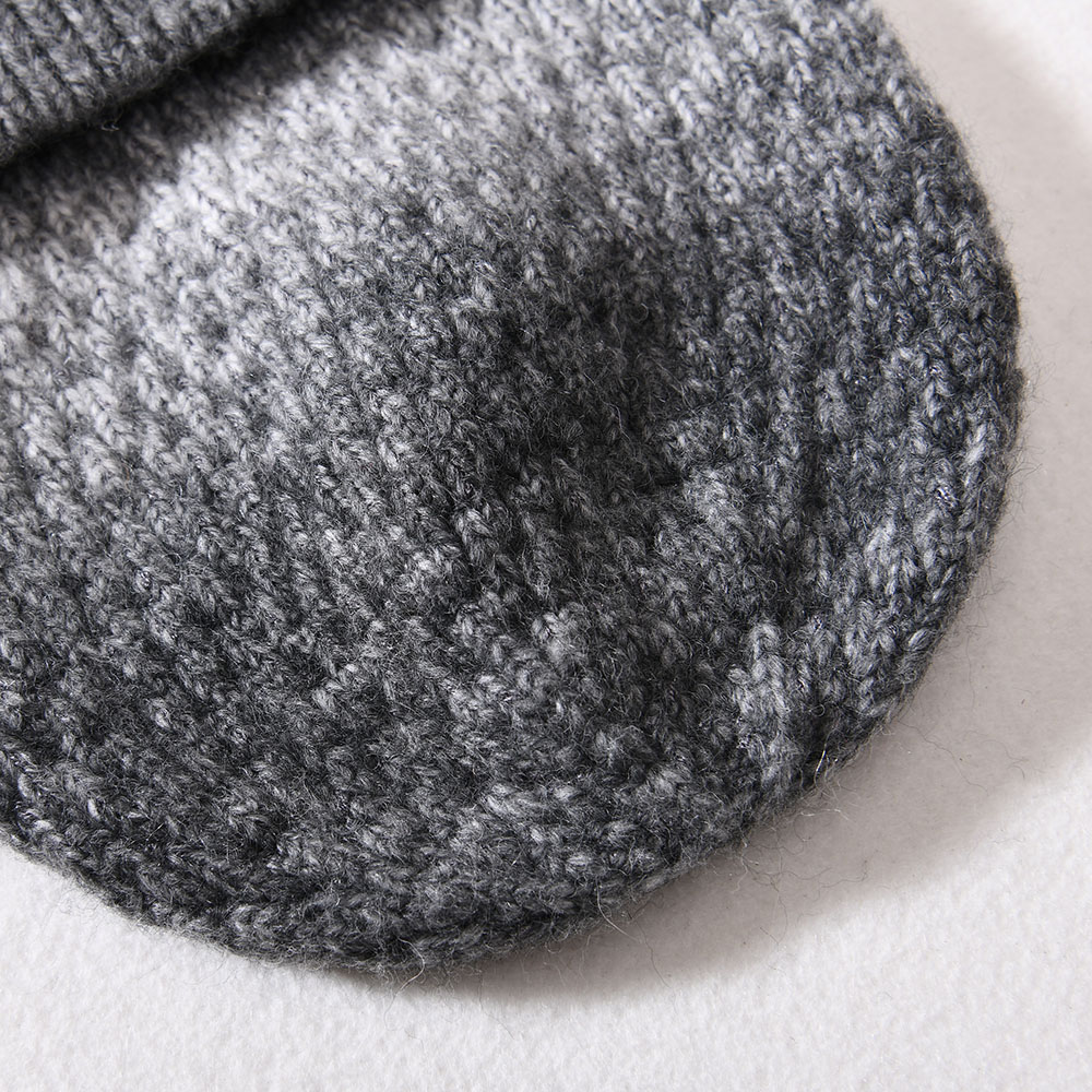 Custom Unisex Adult Knitted Multicolor Warm Winter Wool Ribbed Beanie