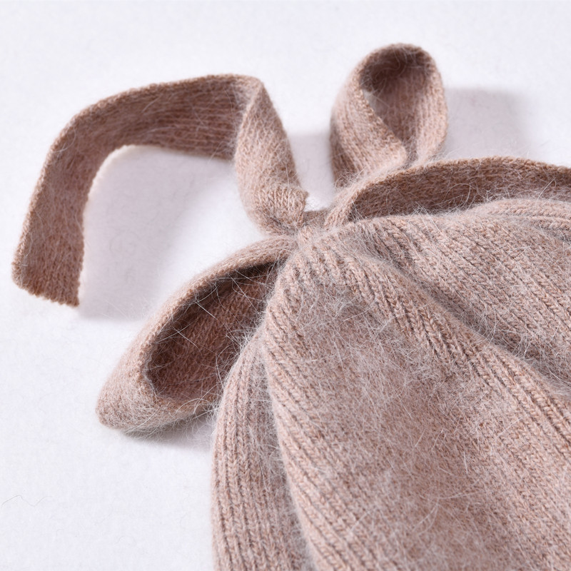 Cashmere Knitted Beanie Hats with Fur Pom Pom Ball Winter Women Korean Style Winter Hat
