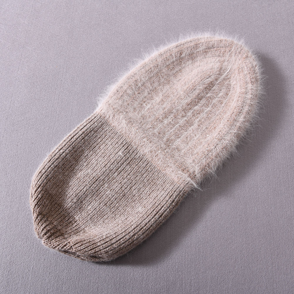 Factory Wholesale Custom Label Bulk Fashion Charm Soft Cuffed Striped Blank Unisex Long Hair Thick Knit Beanies