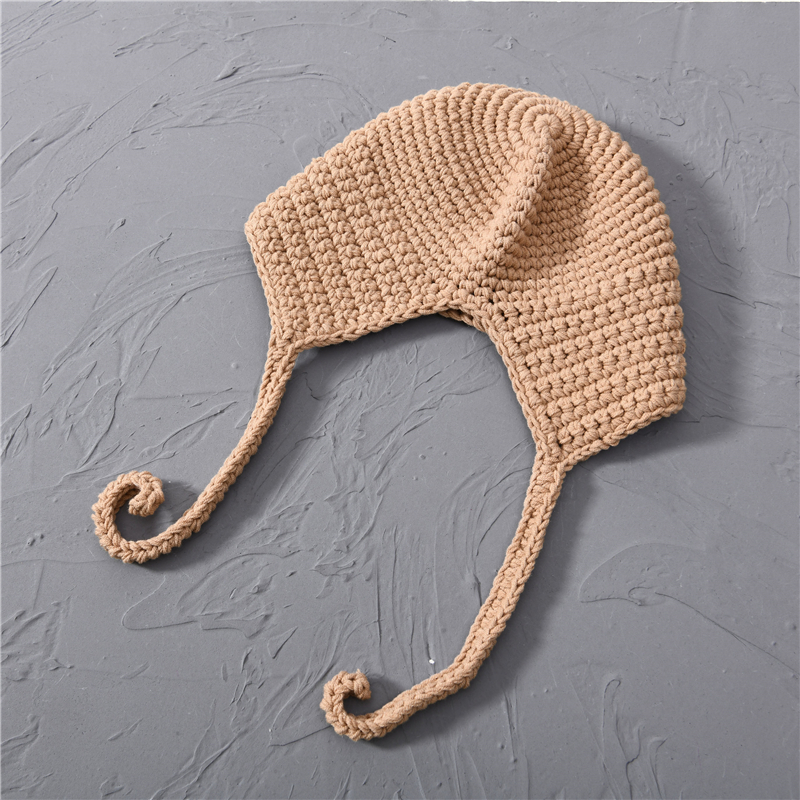 Chunky Bobble Skull Cable Warm Beanie Hat Earflap Braid Cute Women Winter Knit Beanie Bulk
