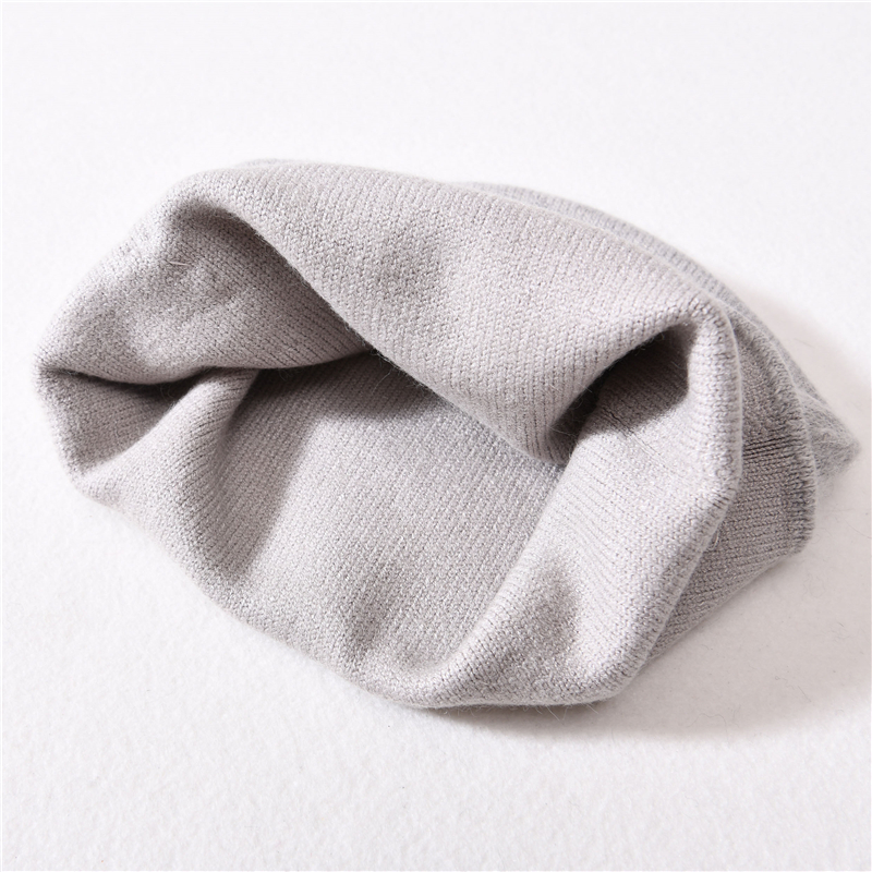 Winter Soft Angora Wool Knitted Women Winter Hats Plain Rhinestone Blank Pink Beanie Hat
