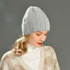 Wholesale Custom Label Bulk New Fashion Charm Soft Cuffed Striped Blank Winter Unisex Thick Knit Beanies
