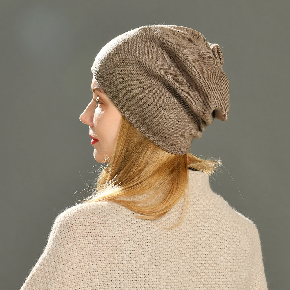 Wholesale Natural Fur Fake Fur Balls Crochet Beanie Hat Cashmere Wool Blend Winter Knit Beanie Custom Hat