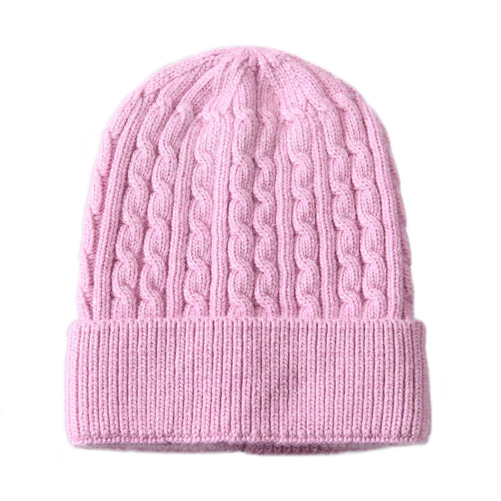 Winter Women Warm Soft Angora Knitted Hat Twist High Quality Knitted Wool Beanie Hat