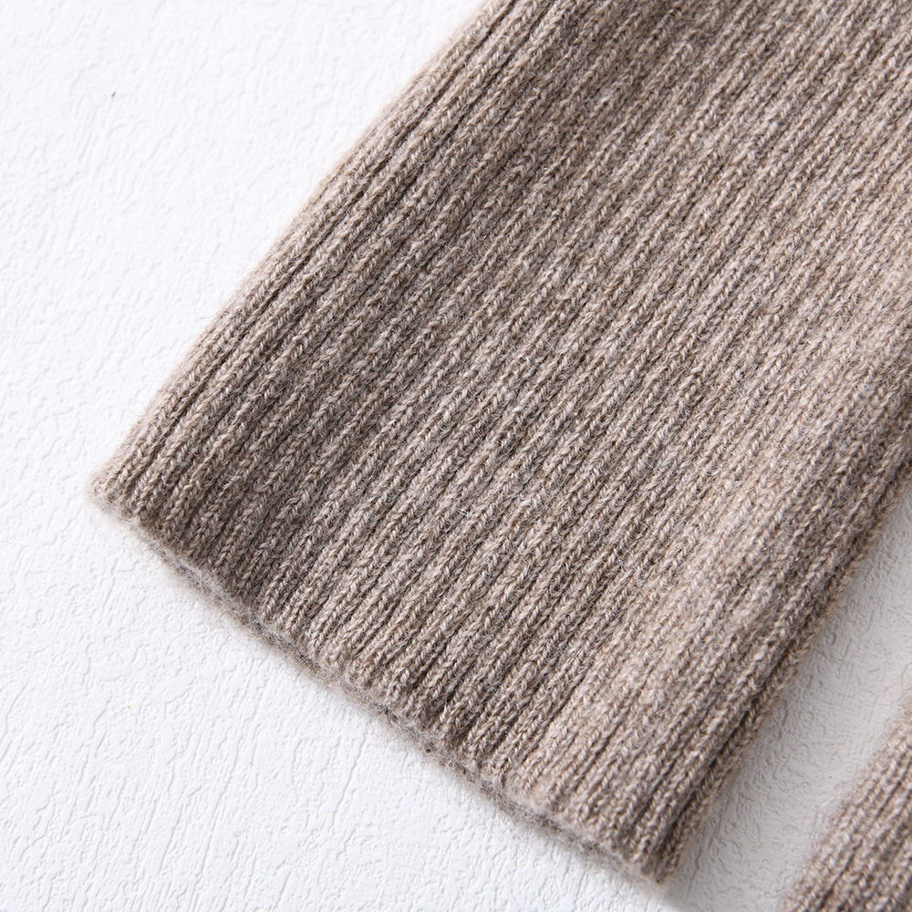 Wholesale Soft Long Half Finger Mittens Arm Warmer Striped Lightweight Stretchy Knitted 100% Cashmere Gloves Women