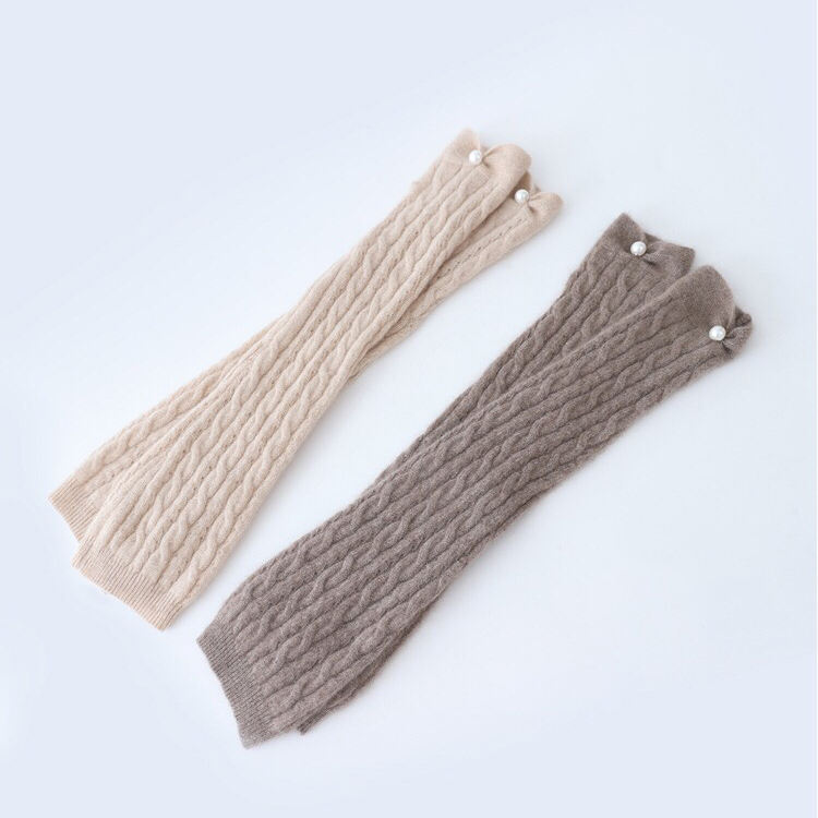 Stretch Elastic Custom Women 100% Cashmere Half Finger Mittens Wholesale Luxury Winter fingerless 100% cashmere woman gloves