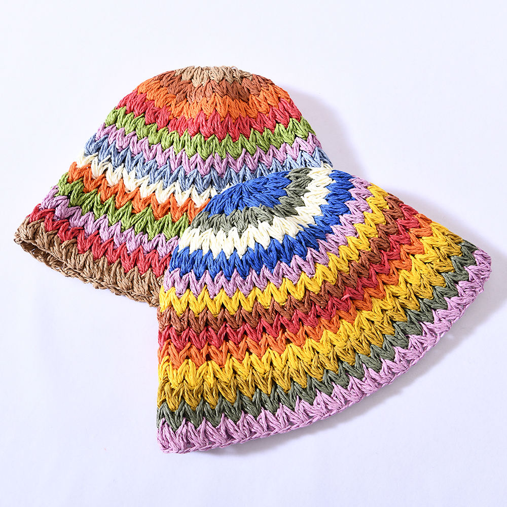 Foldable Paper Straw Wide Brim Sun Fisherman Hat