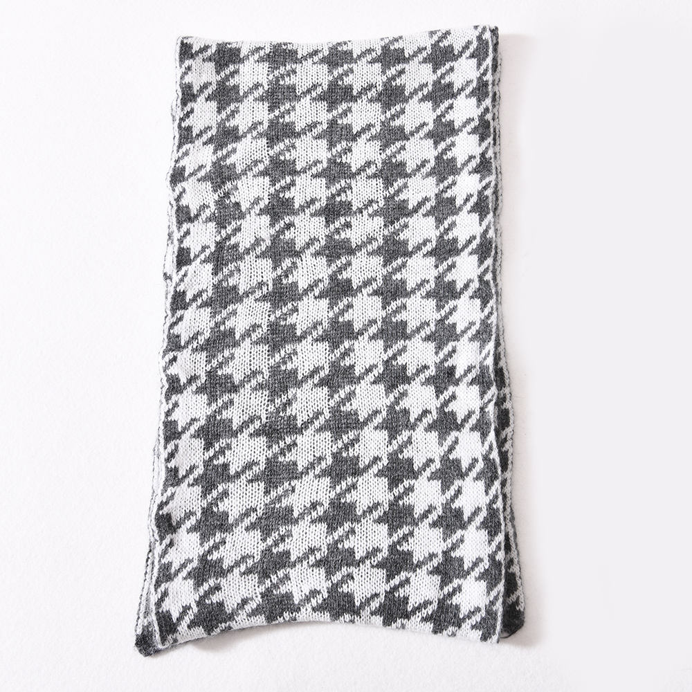 Luxury Thick Shawl Knitted Winter Scarves Ladies Plaid Women Cashmere Wool Knitting Scarf