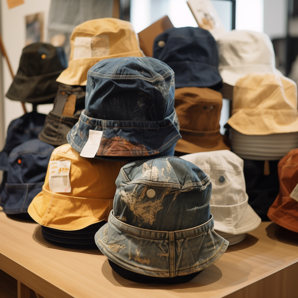 mj0406012_Various_materials_of_bucket_hat_are_displayed_on_a_co_48827ae9-3610-47c4-93d7-7fb0f6fc647a