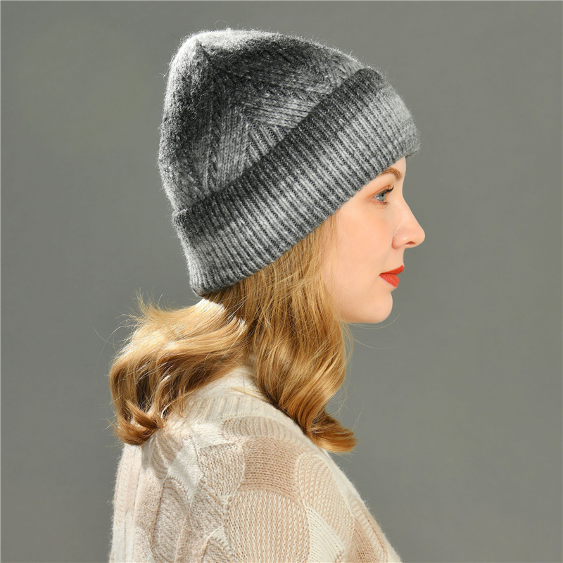 Custom Wool Cable Ribbed Knit Beanie Winter Hat Fashion Ladies Multi Color Women Winter Tie Dye Beanie Hats