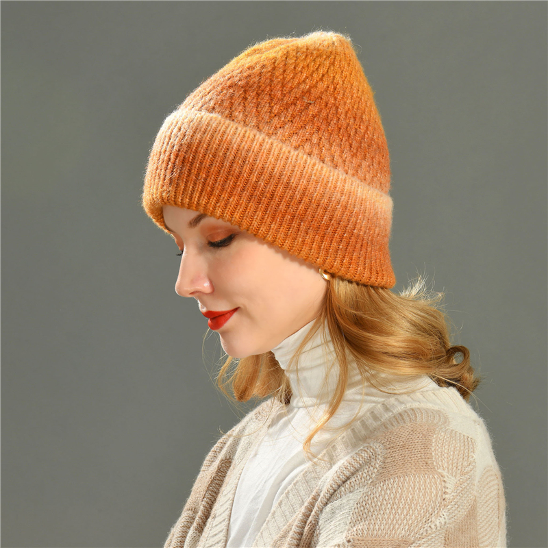 Custom Unisex Adult Knitted Multicolor Warm Winter Wool Ribbed Beanie