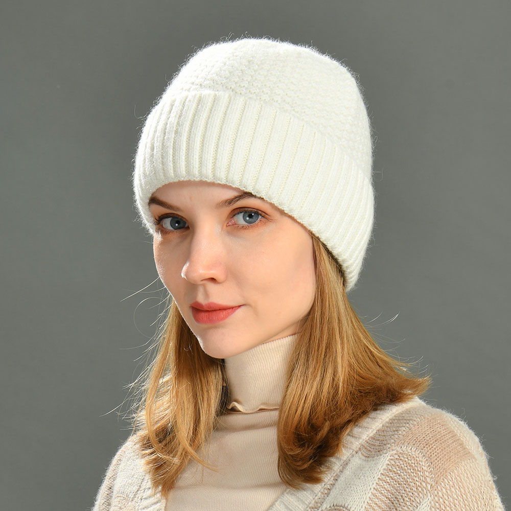 High Quality Cashmere Wool Knit Beanie Warm Soft Cuffed Unisex Wholesale Winter Custom Wool Knit Beanies