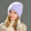 Wholesale Custom Label Bulk New Fashion Charm Soft Cuffed Striped Blank Winter Unisex Long Hair Thick Knit Beanies