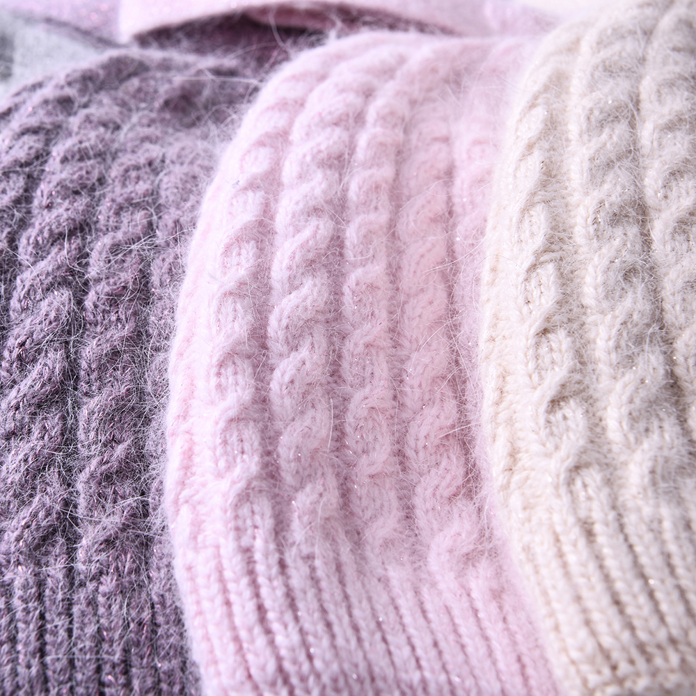 Soft Ribbed Beanie Knit Ski Cap Skull Hat Warm Solid Color Beanie Ladies Winter Bow Angora Knitted Hat Beanies