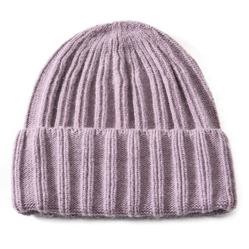 Winter Women Wool Hat Wholesale High Quality Cashmere Knitted White Ribbed beanie